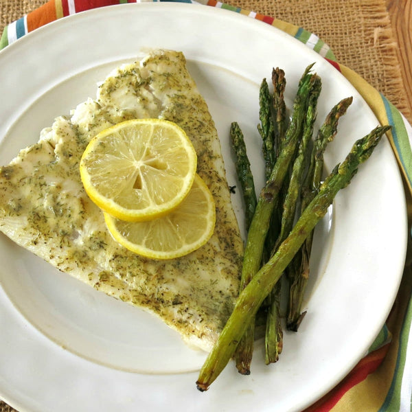 Baked Turbot Fillets with Mustard Dill Sauce
